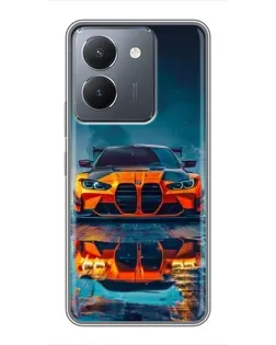 Чохол для Vivo Y36 з картинкою «BMW — золота емблема»