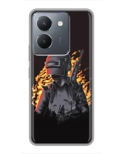 Чехол для Vivo Y36 с картинкой «PUBG — огненный силуэт» Чехол для Vivo Y36 с картинкой «PUBG — огненный силуэт»