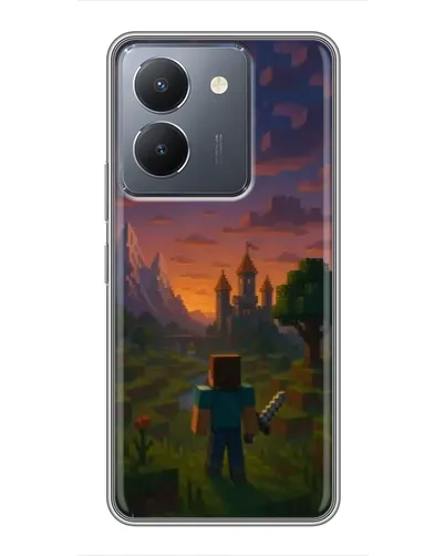 Чехол для Vivo Y36 с картинкой «Стив у башни» Чехол для Vivo Y36 с картинкой «Стив у башни»