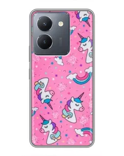 Чехол для Vivo Y36 с картинкой «Unicorn паттерн розовый» Чехол для Vivo Y36 с картинкой «Unicorn паттерн розовый»
