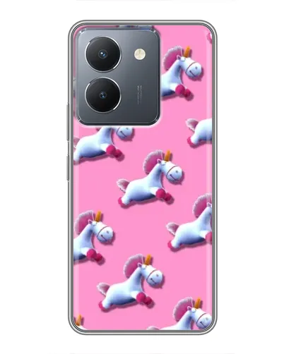 Чехол для Vivo Y36 с картинкой «Единороги на розовом»