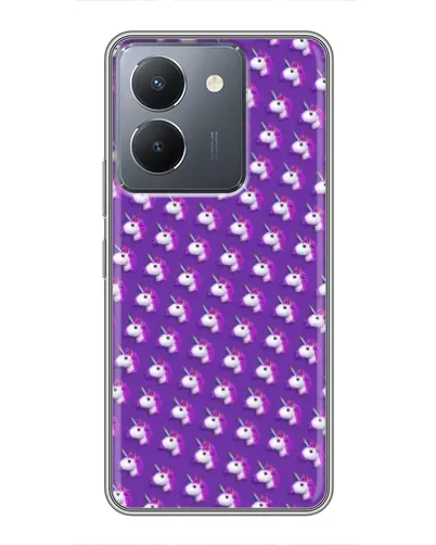 Чехол для Vivo Y36 с картинкой «Единороги на фиолетовом»