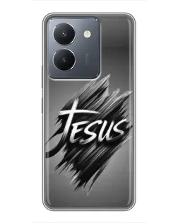 Чехол для Vivo Y36 с картинкой «Надпись Jesus Graffiti»