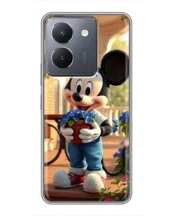Чехол для Vivo Y36 с картинкой «Микки садовод»