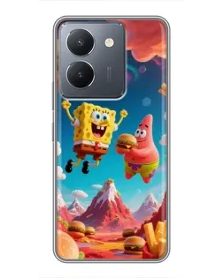 Чехол для Vivo Y36 с картинкой «Космический фастфуд»