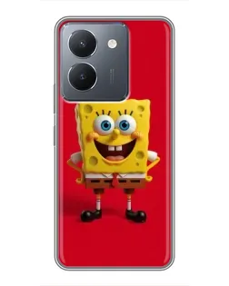 Чехол для Vivo Y36 с картинкой «Спанч Боб на красном»
