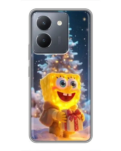 Чехол для Vivo Y36 с картинкой «Рождественский Спанч Боб»
