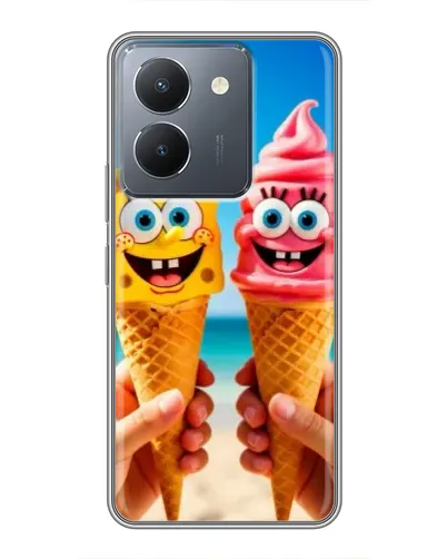 Чехол для Vivo Y36 с картинкой «Спанч Боб мороженое»