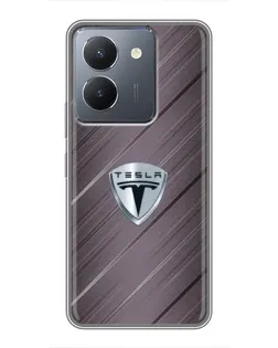 Чехол для Vivo Y36 с картинкой «Металлическая текстура Tesla»
