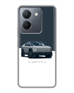 Чехол для Vivo Y36 с картинкой «Серебристый Cybertruck Tesla»