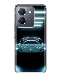 Чехол для Vivo Y36 с картинкой «Tesla в неоне»