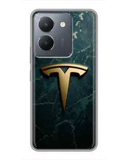 Чехол для Vivo Y36 с картинкой «Мраморная Tesla Gold»