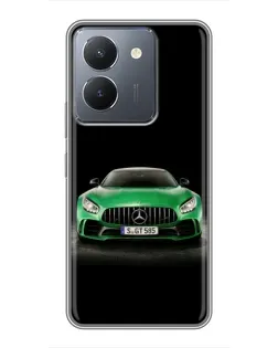 Чехол для Vivo Y36 с картинкой «Mercedes — неоновый лого»