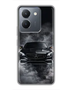 Чехол для Vivo Y36 с картинкой «Mercedes в дыму»