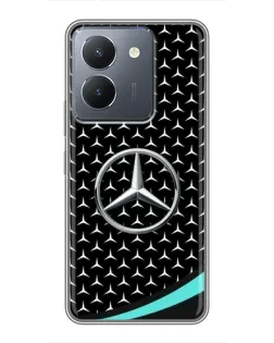 Чехол для Vivo Y36 с картинкой «Mercedes — бирюзовый акцент»