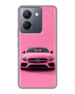 Чехол для Vivo Y36 с картинкой «Розовый Mercedes AMG»