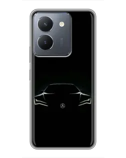 Чехол для Vivo Y36 с картинкой «Mercedes — силуэт авто»