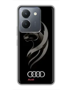 Чехол для Vivo Y36 с картинкой «Графика — пантера и Audi»