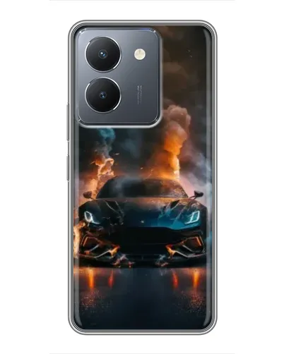 Чехол для Vivo Y36 с картинкой «Lamborghini дымная эстетика»