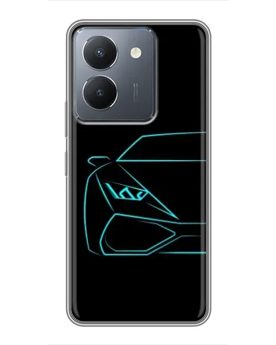 Чехол для Vivo Y36 с картинкой «Голубой силуэт Lamborghini»