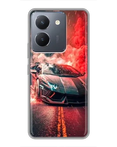 Чехол для Vivo Y36 с картинкой «Lamborghini красный дым»