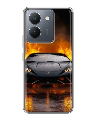 Чехол для Vivo Y36 с картинкой «Lamborghini в огне»