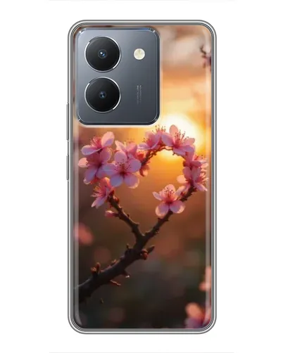 Чехол для Vivo Y36 с картинкой «Розовый цвет сердце на фоне заката» Чехол для Vivo Y36 с картинкой «Розовый цвет сердце на фоне заката»