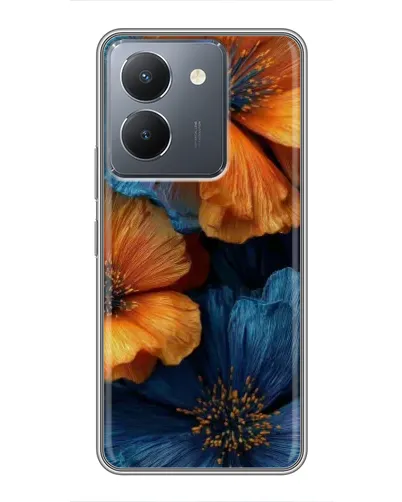 Чехол для Vivo Y36 с картинкой «Яркая сине-оранжевая флора» Чехол для Vivo Y36 с картинкой «Яркая сине-оранжевая флора»
