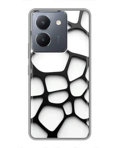 Чехол для Vivo Y36 с картинкой «Белая объемная сетка»
