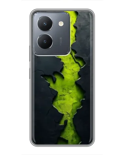 Чехол для Vivo Y36 с картинкой «Салатовый разлом скалы»