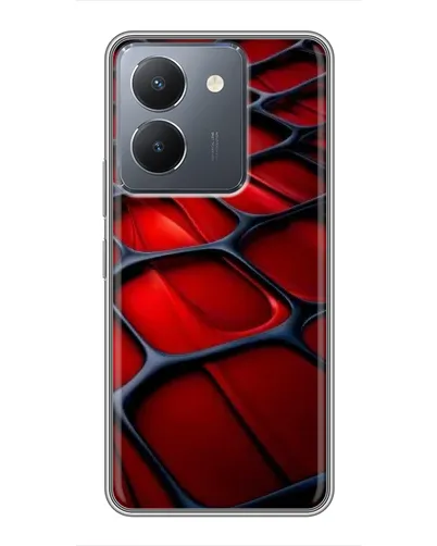 Чехол для Vivo Y36 с картинкой «Красная глянцевая сетка»