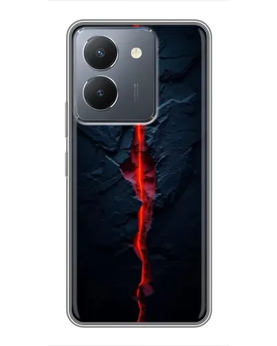Чехол для Vivo Y36 с картинкой «Kрасная лавовая трещина»