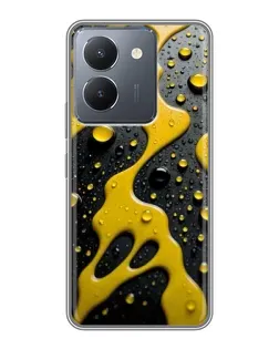 Чехол для Vivo Y36 с картинкой «Жидкое желтое золото»