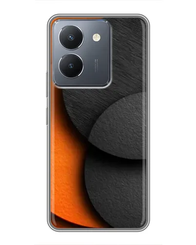 Чехол для Vivo Y36 с картинкой «Геометрия оранжевых кругов»