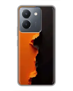 Чехол для Vivo Y36 с картинкой «Оранжевый разлом»