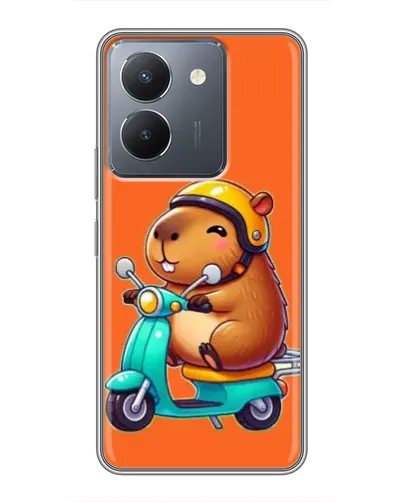 Чехол для Vivo Y36 с картинкой «Капибара на скутере»