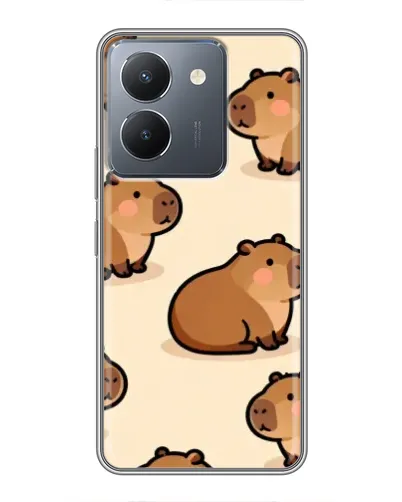 Чехол для Vivo Y36 с картинкой «Паттерн милых капибар»