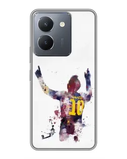 Чехол для Vivo Y36 с картинкой «Акварельный Месси Барселона»