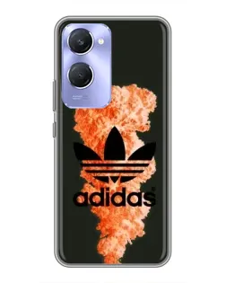 Чехол для Vivo Y36c с картинкой «Оранжевый дым Adidas»