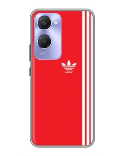 Чехол для Vivo Y36c с картинкой «Красный минимализм Adidas»