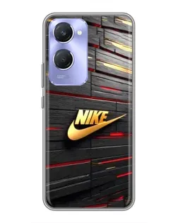 Чехол для Vivo Y36c с картинкой «Золотой Nike на металле» Чехол для Vivo Y36c с картинкой «Золотой Nike на металле»