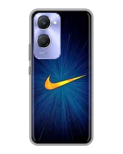 Чехол для Vivo Y36c с картинкой «Синий пульс Nike» Чехол для Vivo Y36c с картинкой «Синий пульс Nike»