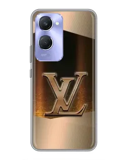 Чехол для Vivo Y36c с картинкой «LV — золотое сияние»