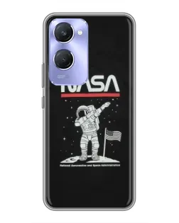Чехол для Vivo Y36c с картинкой «NASA — шагаем по Луне»