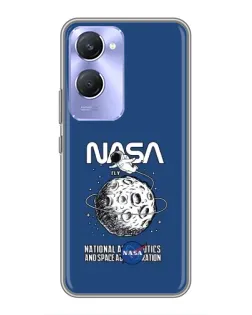 Чехол для Vivo Y36c с картинкой «NASA — лунная миссия»