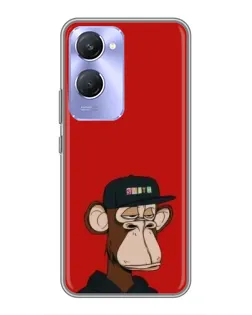 Чохол для Vivo Y36c з картинкою «Bored Ape — червоний фон»