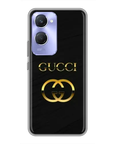 Чехол для Vivo Y36c с картинкой «Золотой логотип Gucci»