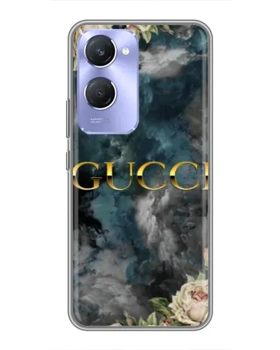 Чехол для Vivo Y36c с картинкой «Абстрактные цветы Gucci»