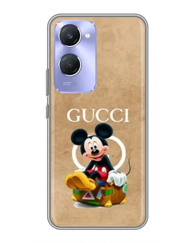 Чехол для Vivo Y36c с картинкой «Микки Маус Gucci — крафт»