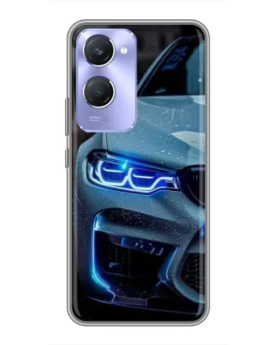 Чехол для Vivo Y36c с картинкой «Взгляд BMW с синими фарами»